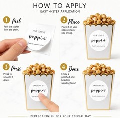 1.6-Inch «Our Love Is Poppin’» Stickers 120 Pcs – Small Business Favor Labels