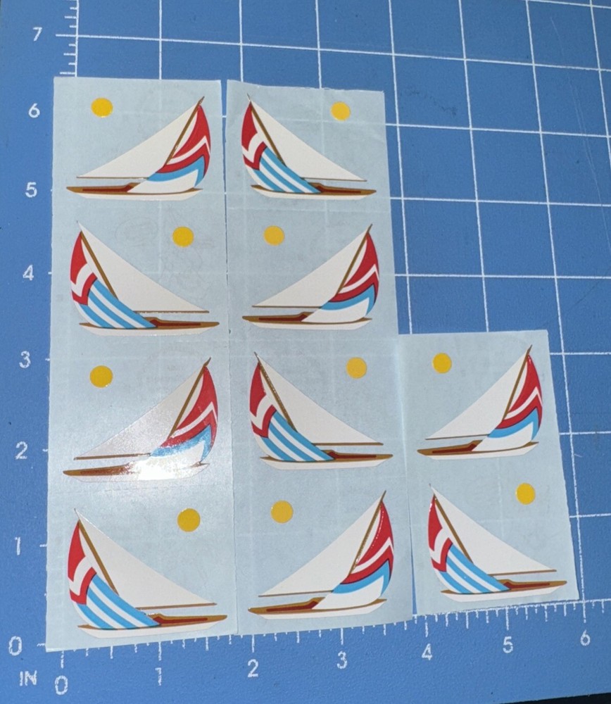 Mrs. Grossman’s SAILBOAT Stickers 10 Squares 1993 Retired