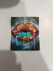 Graffiti Lips Brick Wall Vinyl Sticker – Urban Street Art Laptop Water Bottle