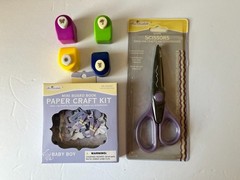 Scrapbooking Supplies lot – Paper, Stickers & Clear Case – Mixed Brands