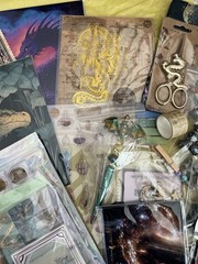 Celestial & Dragon Creative Crafting Journal Scrapbook Lot Paper Stickers Pen