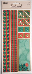 SANDYLION Embossed Scrapbook Stickers – CHRISTMAS BORDERS & CORNERS – 17 pcs