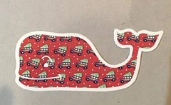 Authentic Vineyard Vines Christmas Whale Sticker 4 1/2″ X 1 7/8″