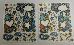 Duck Tape Accents Rub On Transfers 34 Transfers/Page Peel off Hearts/Stars/Cloud