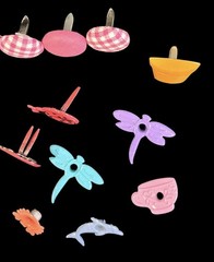 Lot Of 14 Spring Summer Eyelets & Brads Embellishments Scrapbooking Bugs Garden