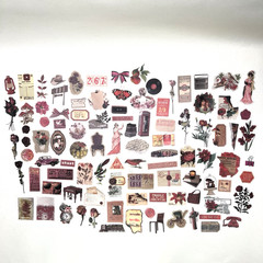 100 Victorian Washi Paper Stickers Junk Journal Collage Scrapbooking