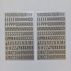 Lot of 4 Tim Holtz Alphanumeric Metallic Silver Black & White Sticker Sheets