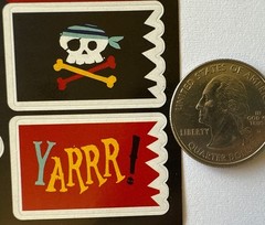 PIRATES TREASURE Stickers(30pc) •Skull & Crossbones•Gold•Swords •Map•Card Making