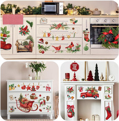 12 Sheets Christmas Rub on Transfers for Crafts and Furniture Christmas