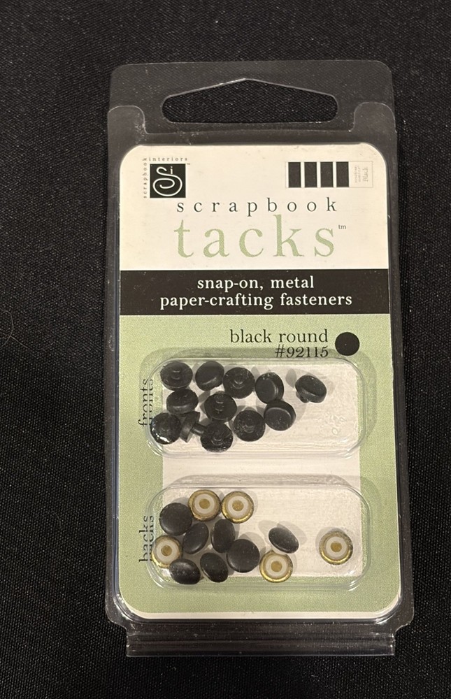 Making Memories Black Round Decorative Brads #92115 12 Ct Scrapbooking New