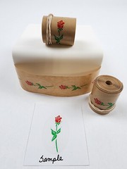 *RARE* Vintage Lot of 200+ Red Rose w/Clear Back Envelope Seals/Sticker Rolls