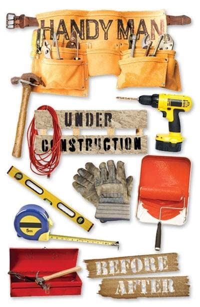 Handy Man Construction Stickers Set 3D – 10 Stickers