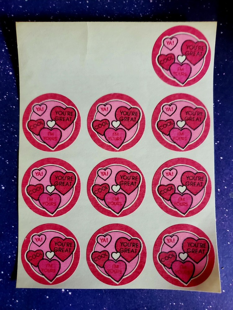 Vintage Trend Candy Hearts Scratch ‘N Sniff Stickers – Matte