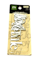 Making Memories Metal Words Baby Shower Silver Tone Boy Girl Love Joy Card Craft
