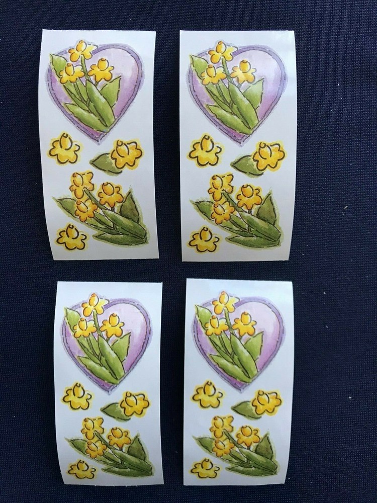 Crafts – Set 4 Scrapbooking Card Making Stickers Printworks Yellow Daffodils