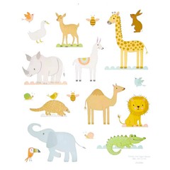 2 Sheets Baby Zoo Jungle Animals Stickers Planner Party Supply Crafts Shower