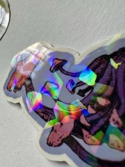2pc Holographic Mushroom Stickers/Decals, Multicolor Scrapbooking