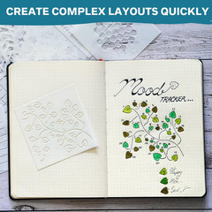 Portable Planner Stencils – x16 Small Square Journal Stencils with Templates for