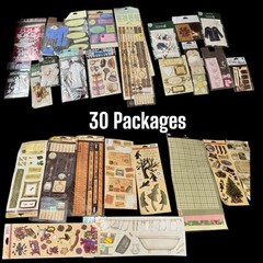 HUGE LOT 30 Packages Of Stickers & Embellishments Crafts Scrapbooking Hobbies