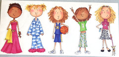 MAMBI Vintage 2001 Clear Stickers Big Girls 1 Scrapbook Sheet 12″ Rare HTF GGR-1