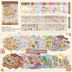 3D House Stickers Kit Reusable Craft Scene Therapy Kids Adults Non-Toxic