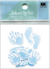 Baby Hand & Footprints, Blue, scrapbook embellishment Jolee’s by You JJGA029