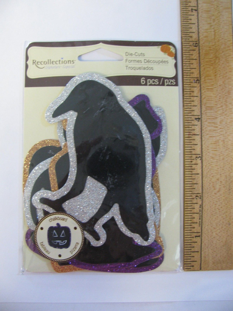 Recollections HALLOWEEN Die Cuts Tombstone Witch Hat Crow Cat Spider Pumpkin NOS