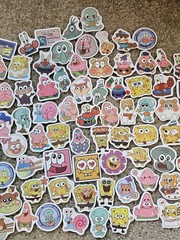 Lot Of Assorted Sponge Bob Stickers, Approximately 95 Stickers, Patrick Star