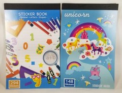 STICKER BOOK Lot of 2 442 Stickers Unicorns Numbers Shapes Letters Hearts