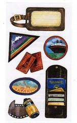Frances Meyer Vintage style TRAVEL Vacation Luggage Passport Stickers 8 sheets