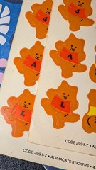 Vintage Current Inc Stickers Alphacats Sticker Sheet Lot 2 Sheets (Creases) READ