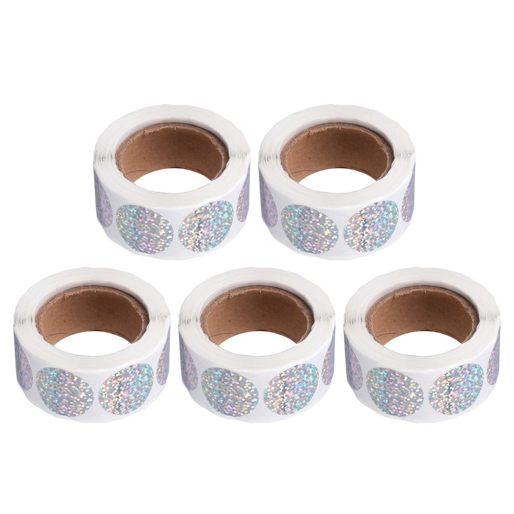 5 Rolls Sticky Labels Stickers for Small Business Holographic Self Adhesive