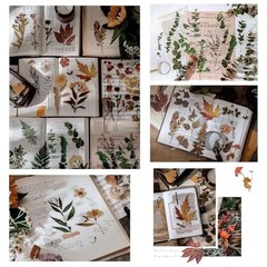 Large Dried Flower Stickers – 80PCS Waterproof Transparent Floral Decals for Jou