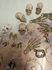 ***LOT OF SKULL AND GOTH EMBELLISHMENTS FOR MIXED MEDIA/SCRAPBOOK ART/JEWELRY***