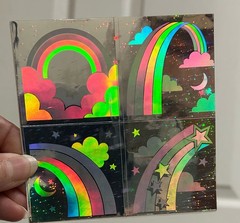 Lot Of 8 RARE VTG 80’s Barbie And Rainbow Holographic Hologram 2” Stickers