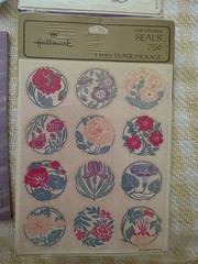 Vintage HALLMARK Stickers Floral Seals Angels LOONEY TUNES Birth Flowers