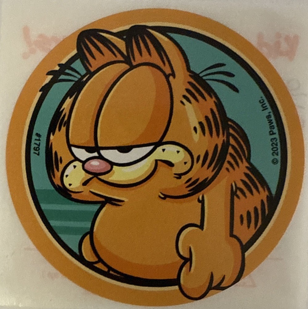 GARFIELD CIRCLE #1 Stickers Nickelodeon•Animal•Cat•Chubby•Cartoon•Card Making•