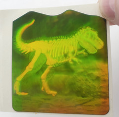VTG Polaroid 3-D 90’s Hologram Sticker – T-REX Dinosaur Flesh 2 Skeleton 2×2
