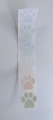 Strip of 6 Multicolor Rainbow Dog Paw Print Stickers 1″ LGBT Furry