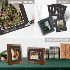 , Pack of 25 Black Pre-Cut 8×10 Picture Mat for 5×7 Photo with White Core Bev…