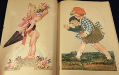 Vtg 1930s Magazine SCRAPBOOK Pages Illustrations Mixed Media Collage Paper Art