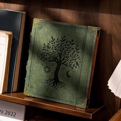 Vintage Leather Photo Album 4×6 Scrapbook 120 Photos Refillable Green Tree of Li