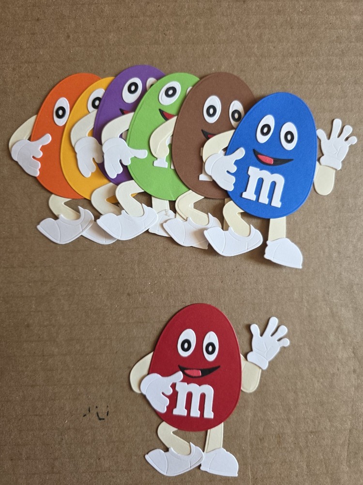 1pc Large M & M Chocolate Paper Die Cut Cardstock For Scrapbook & Cards