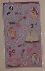 New scrapbook stickers Disney Princesses 4 sheets Cinderella Belle Ariel crown