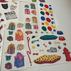 Creative Memories 15 Sticker Blocks and Strips Music School Dogs Bows Balloons