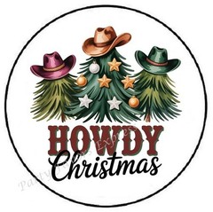 HOWDY CHRISTMAS WESTERN ENVELOPE SEALS LABELS STICKERS PARTY FAVORS