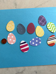 Easter Eggs die cuts scrapbook cards confetti