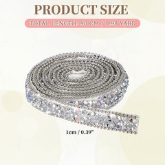 Self Adhesive Resin Rhinestone Strips, Diamond Bling for Crafts, Silver AB