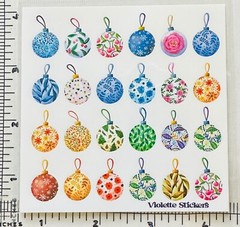Violette Stickers Holiday Xmas Balls Ornaments Crafts Planner Supply Scrapbook