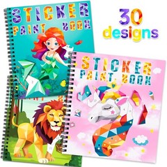 Colorful 3PCS Sticker Paint Books: Unleash Creativity with Unicorns & Mermaids